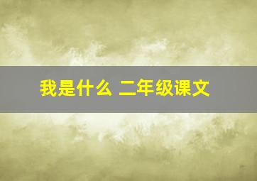 我是什么 二年级课文